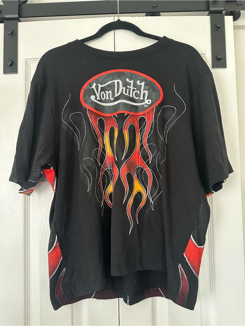 Von Dutch Flame Graphic T-Shirt Black Y2K Streetwear Size Medium NWT